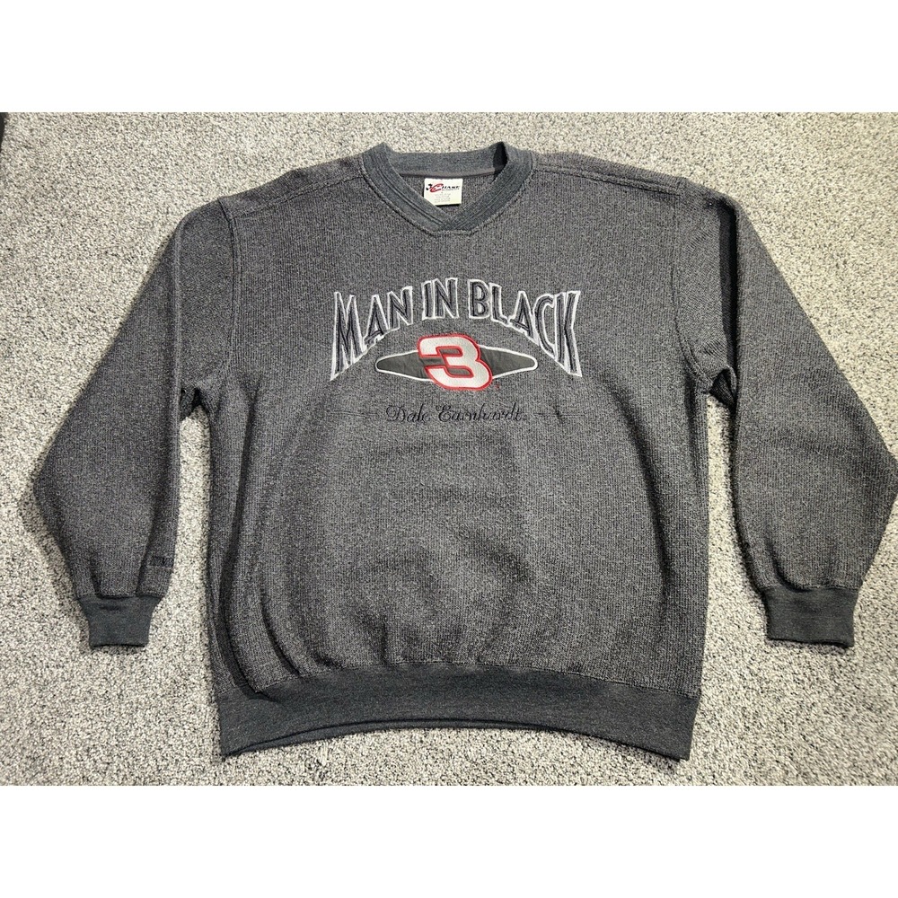 Vintage Chase Authentics Dale Earnhardt MAN IN BLACK  Gray Men's Large